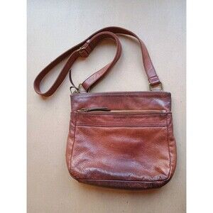 Margot New York Genuine Leather Crossbody Bag Brown Minimalist Purse